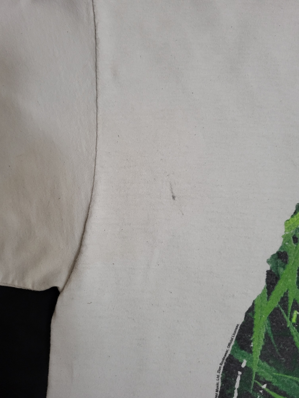 Vintage Bob Marley Cannabis Leaf White/Green T-Shirt Me Size 1X - Picture 8 of 11